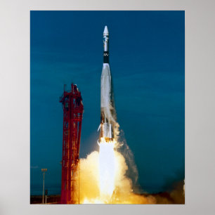 Póster Lançamento de veículos-alvo Agena como parte do Ge