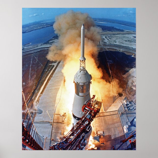 Póster Lançamento do Foguete da NASA Apollo 11 para a Lua (Frente)