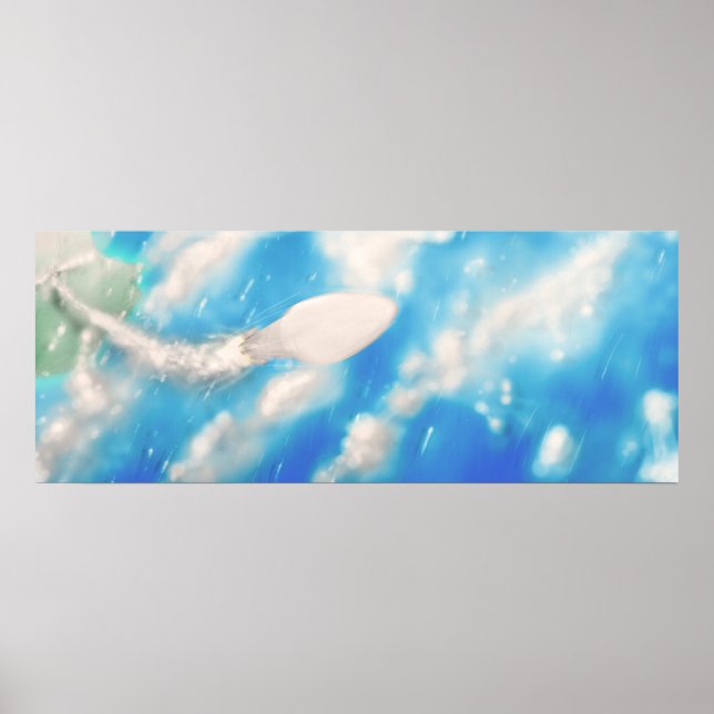 Póster Lançamento do foguete espacial. (Frente)