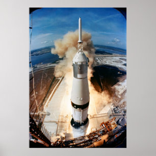 Poster Lançamento do foguete Saturn V 1969