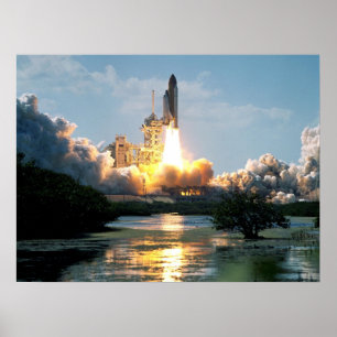 Poster Lançamento do Shuttle Atlantis Espacial (STS-110)