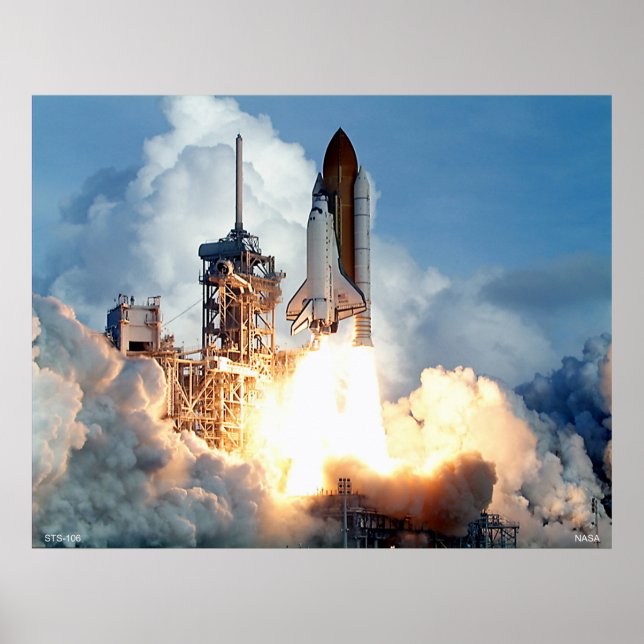 Póster Lançamento do Shuttle de Espaço STS-106 (Frente)