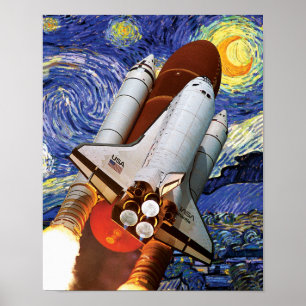 Poster Lançamento do Shuttle Espacial da NASA Van Gogh St