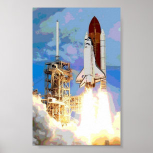 Póster Lançamento do vaivém espacial