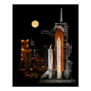 Póster Lançamento do vaivém espacial da NASA na noite
