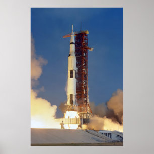 Poster Lançamento Histórico do Foguete Saturn V da Apollo