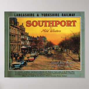 Poster Lancashire e Yorkshire ferroviária Southport