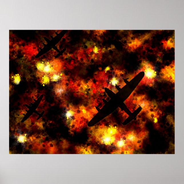 Póster Lancaster Bomber Night Raid (Frente)