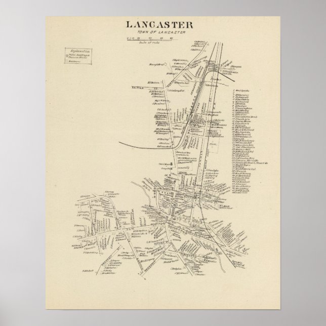 Póster Lancaster, cidade de Lancaster (Frente)