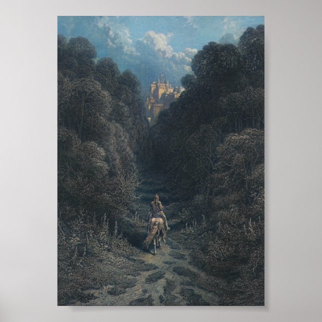 Poster Lancelote Aproximando-se do Castelo de Astolat (Frente)