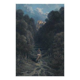 Póster Lancelote Aproximando-se do Castelo de Astolat Bri