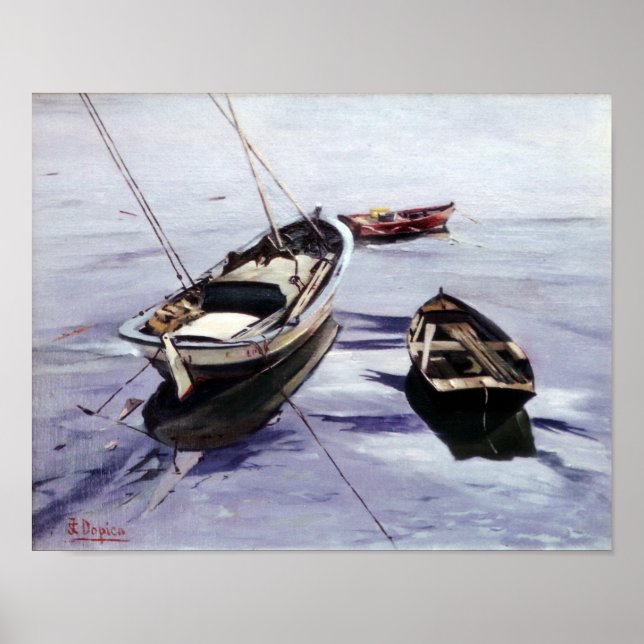 Poster Lanchas en La Dársena (A Corunha) (Frente)