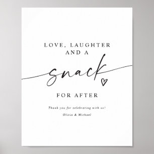 Poster Lanche para Depois do Cartaz de Casamento Escrito