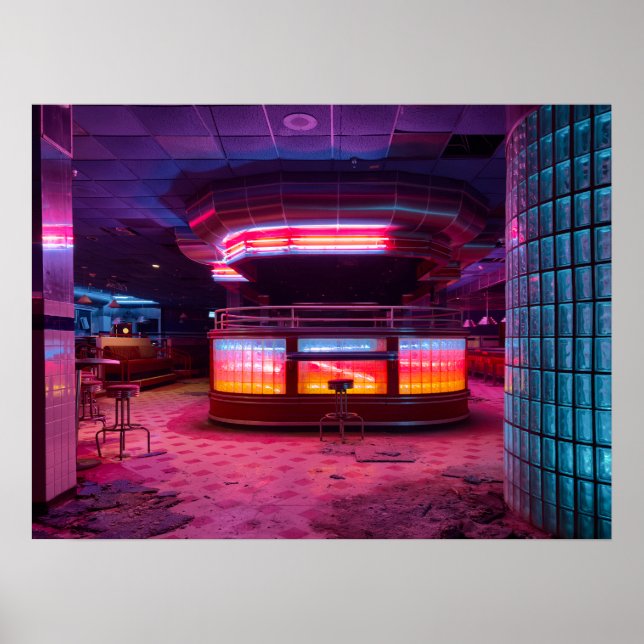 Poster Lanchonete Neon (Frente)