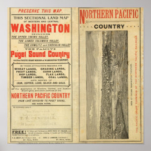 Póster Land grant Washington and Oregon