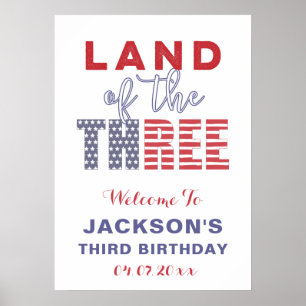 Poster Land Of The Three USA 3rd Birthday Party Welcome