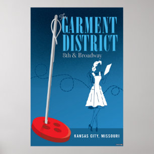 Poster Landmarks de Kansas City: distrito de Garment - 24