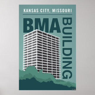 Poster Landmarks de Kansas City: Edifício BMA - 24 x 36