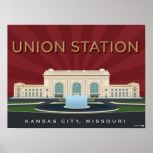 Poster Landmarks de Kansas City: Estação da União - 16 x