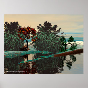 Póster LANDSCAPE DE alienígena/LAGOON NO HYPERION Sci_Fi