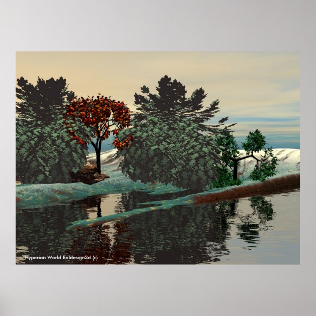 Póster LANDSCAPE DE alienígena/LAGOON NO HYPERION Sci_Fi (Frente)