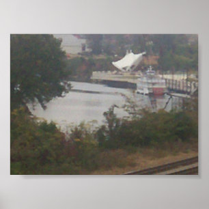 Póster landscape, ferry with an object