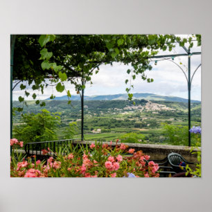 Póster Landscape Rural Town, França