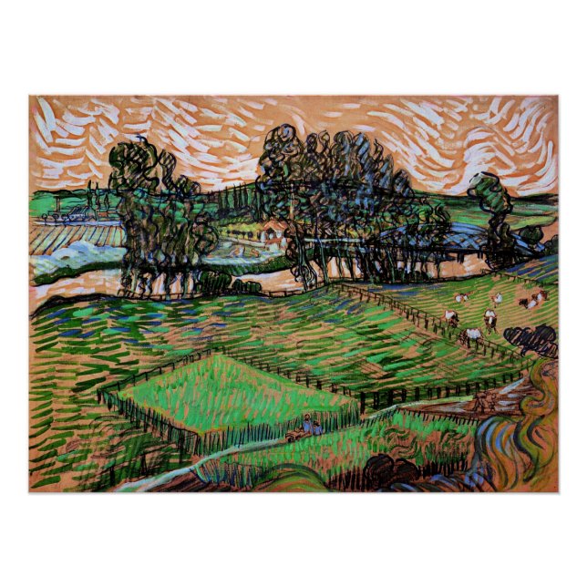 Póster Landscape with Bridge Across the Oise (Frente)