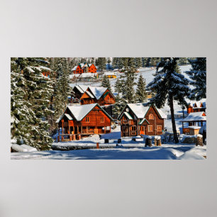 Poster Landscapemountain,ski,neve,inverno,ativo,ar,frio