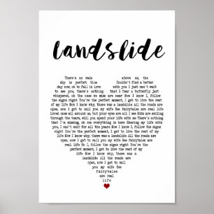 Poster Landslide White Heart Song Lyric Wall Art Impressã