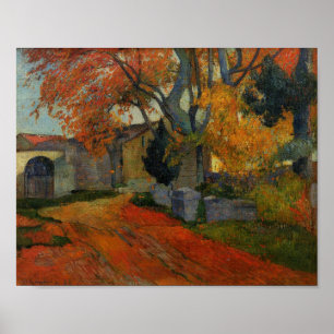 Poster Lane em Alchamps Arles por Paul Gauguin