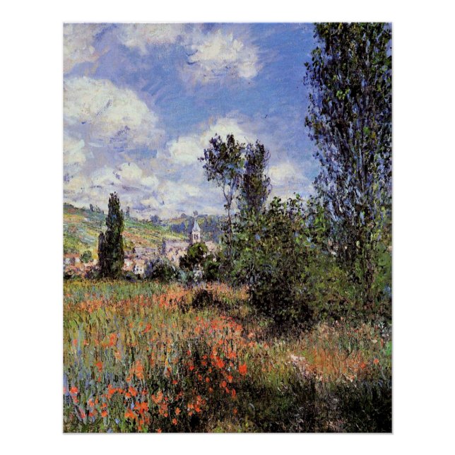 Póster Lane in the Poppy Field por Claude Monet (Frente)