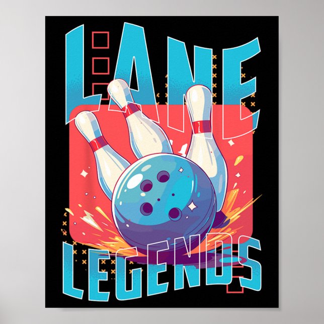 Poster Lane Legends Boliche (Frente)