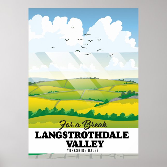Poster Langstrothdale valley Yorkshire Dales (Frente)