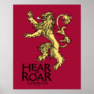 Poster Lannister Sigil - Ouça-me Roar