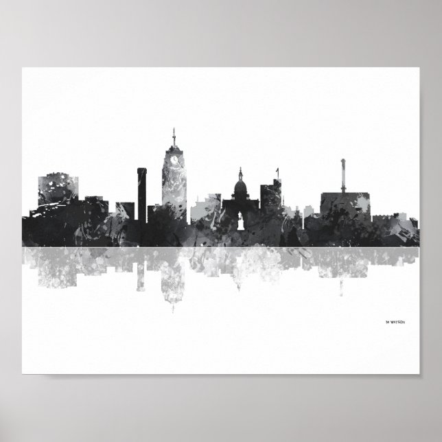PÓSTER LANSING, MICHIGAN SKYLINE (Frente)