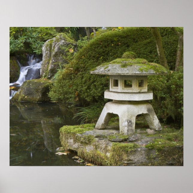 Poster Lanterna de pedra e Heavenly Falls (Frente)