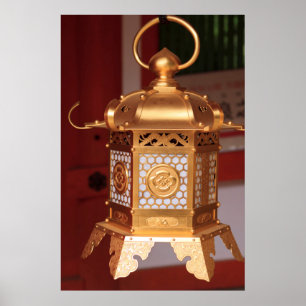 Póster Lanterna Dourada Japonesa