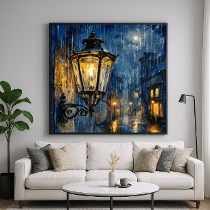 Poster Lanterna Encharcada - Estilo Impressionista Pastel