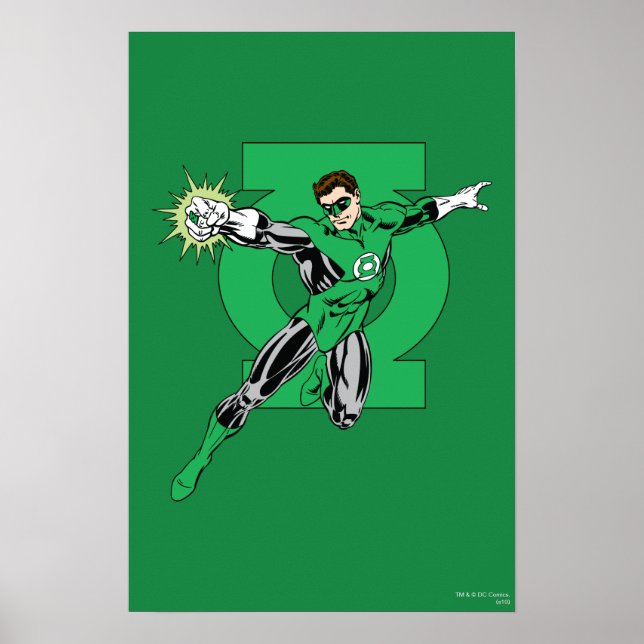 Póster Lanterna Verde com Fundo do Logotipo (Frente)