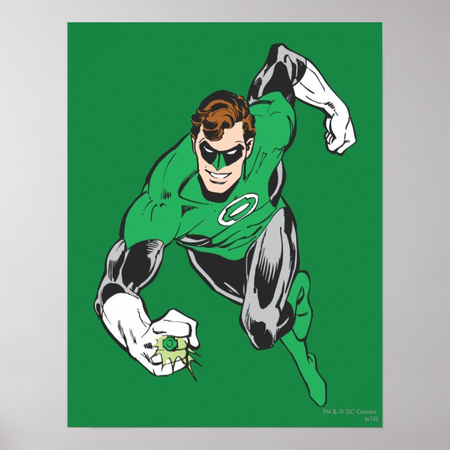 Poster Lanterna Verde Voa para a Frente (Frente)