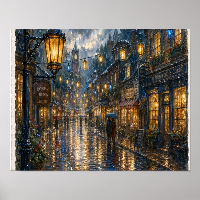 Poster Lanternas na Chuva, Placa RH-WC-005 (Frente)