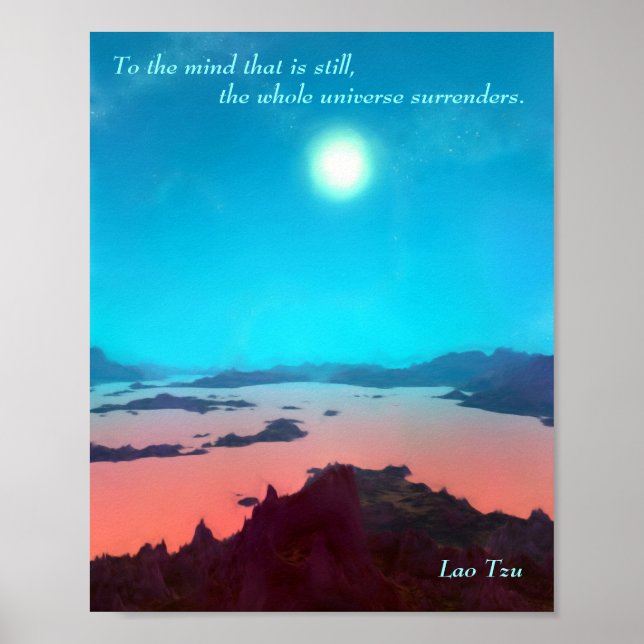 Poster Lao Tzu Citação Personalizada Aquarius Prime Scifi (Frente)