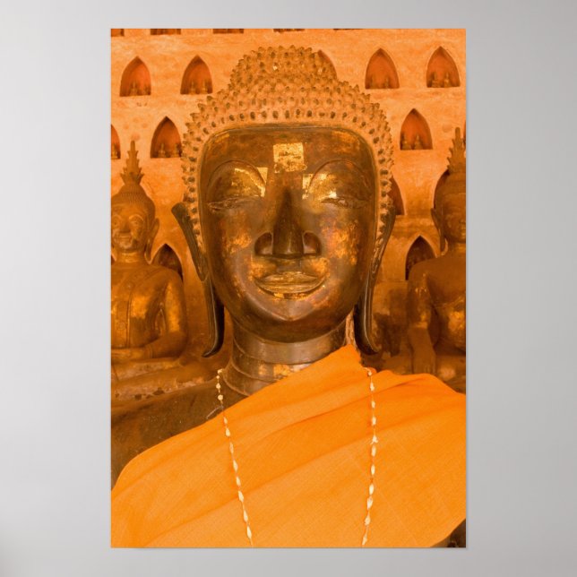 Póster Laos, Vientiane, uma das 6840 imagens de Buda em 2 (Frente)