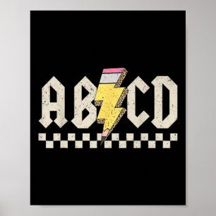 Poster Lápis Abcd Raio Voltando às Aulas Professores