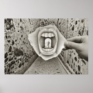 Póster Lápis contra a câmera - boca