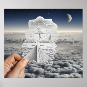 Póster Lápis contra a câmera - caminhante do Tightrope