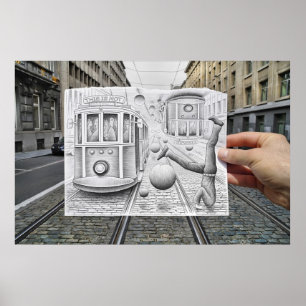 Póster Lápis contra a câmera - esta não é gravidade