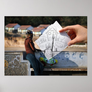 Poster Lápis contra a câmera - Home