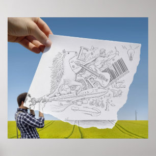 Póster Lápis contra a câmera - inspiração